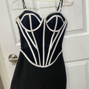 Black Jumpsuit with White Piping